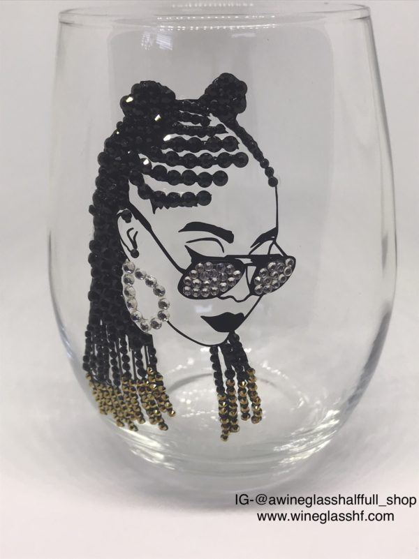 Braided Baddie- Wine Glass 21 oz or ceramic mug